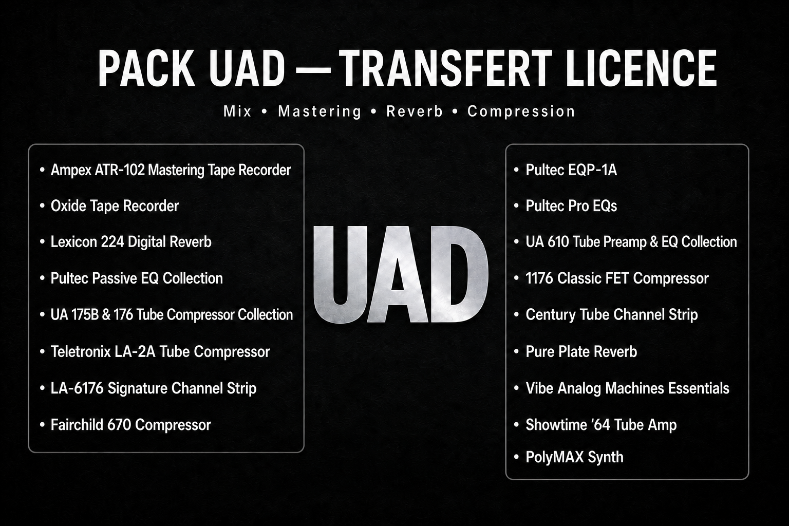 uad Transfert UAD Licence